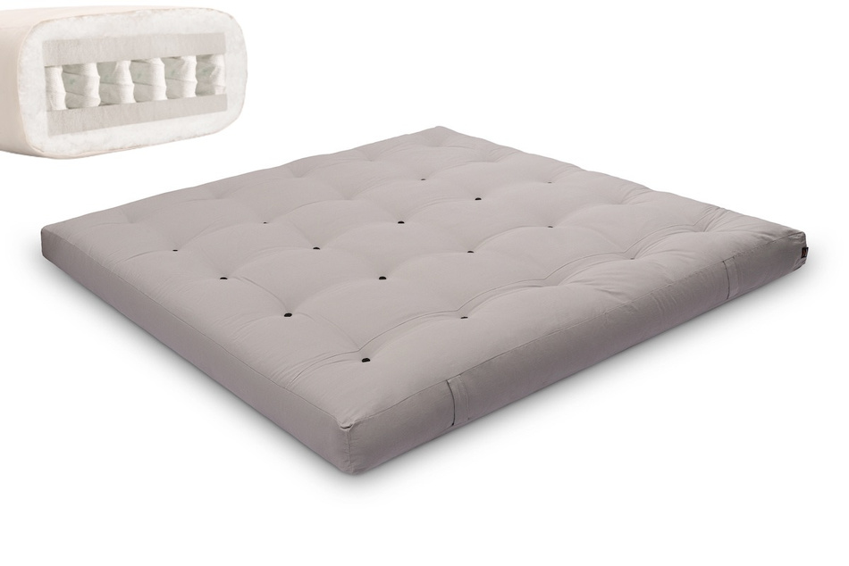 Matratze Futon 200x200 - Pascall Hybrid Pocket H3 Grau
