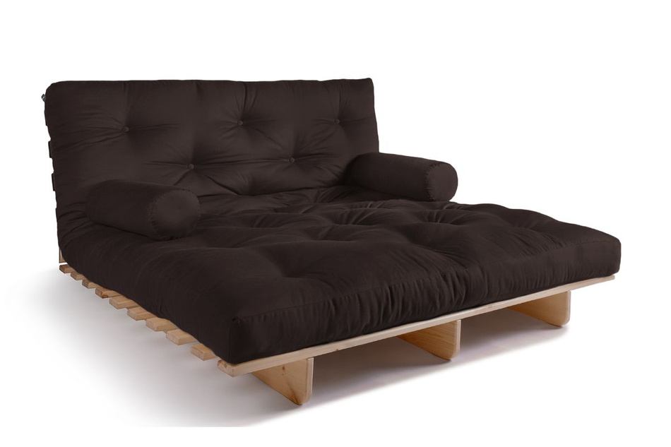 Schlafsofa 140x200 - Slim Comfort Classic - Pascall Futon Braun