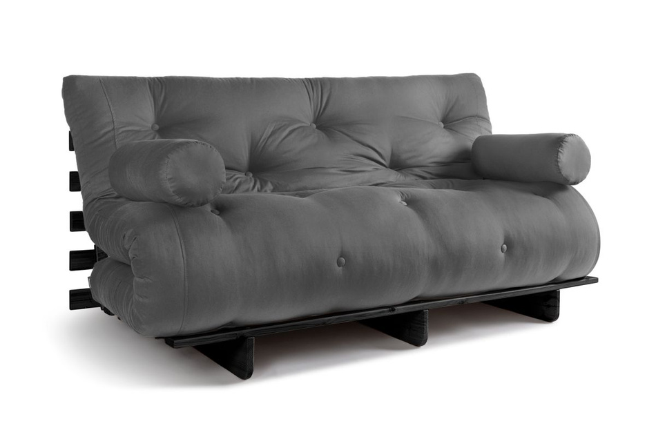 Schlafsofa 160x200 - Slim Exclusive Black - Pascall Futon Grau