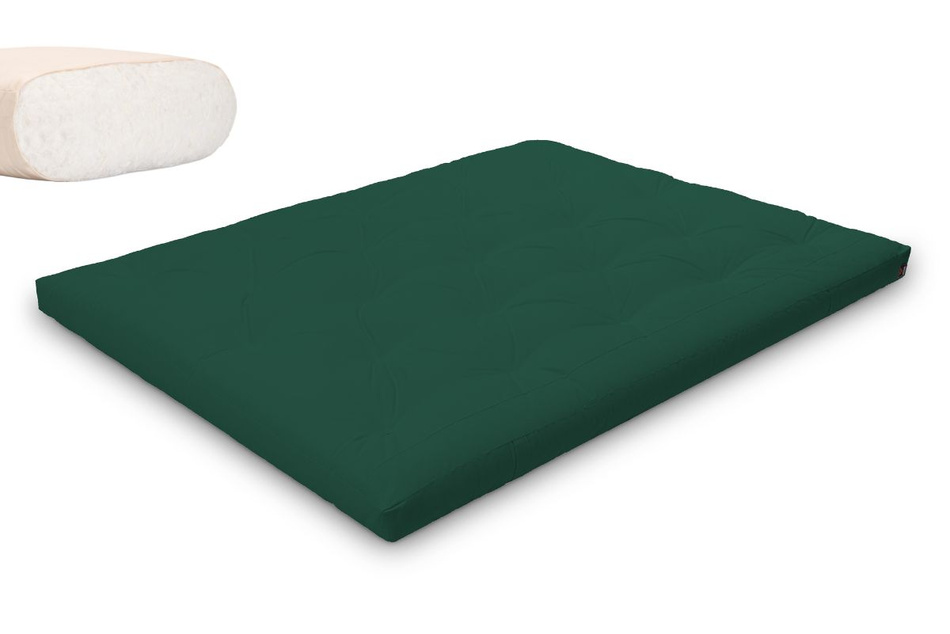 Matratze Futon 160x200 - Pascall Slim Natural Flaschengrün