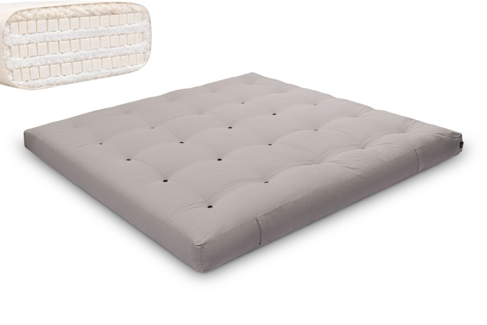 Matratze Futon 200x200 mit Latex - Pascall Comfort Trio Latex Wool Grey