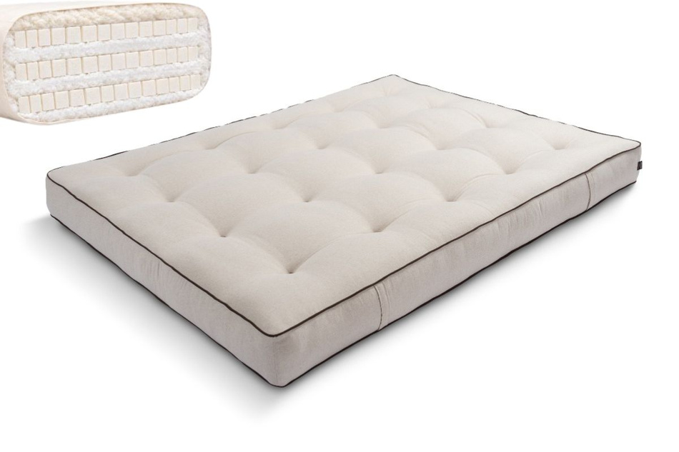 Matratze Futon 160x200 mit Latex - Pascall Comfort Trio Latex Wool Kedro Leinen