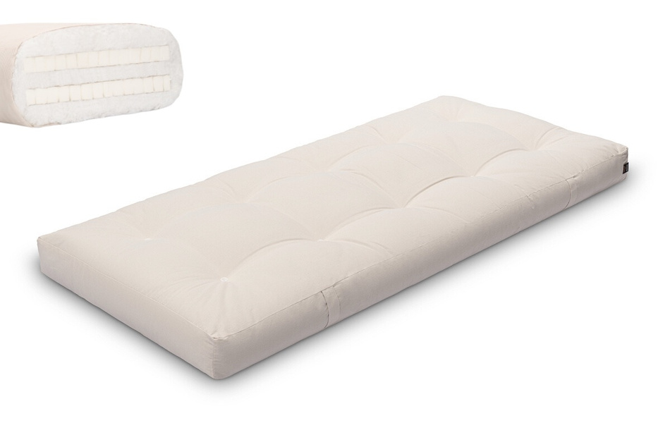 Matratze Futon 90x200 mit Latex - Pascall Medium Duo Latex Ecru