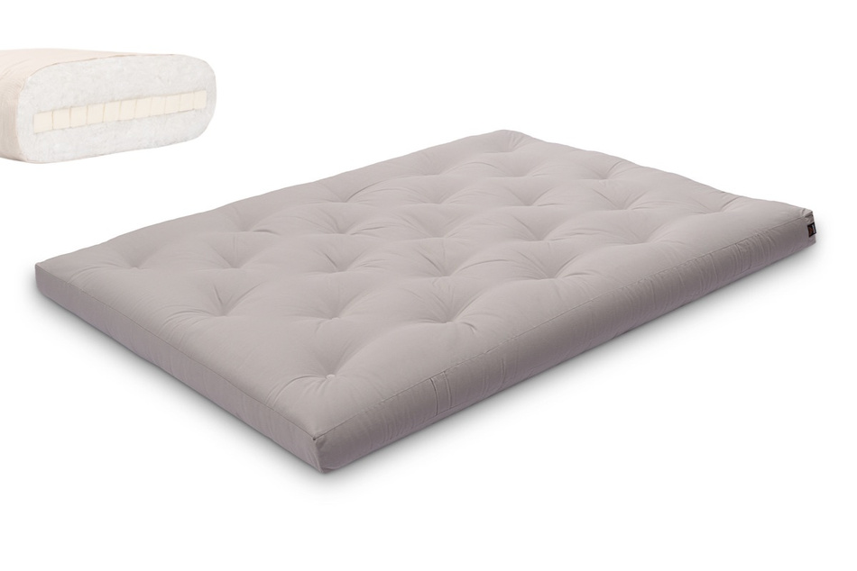 Matratze Futon 140x200 mit Latex - Pascall Slim Latex Grau