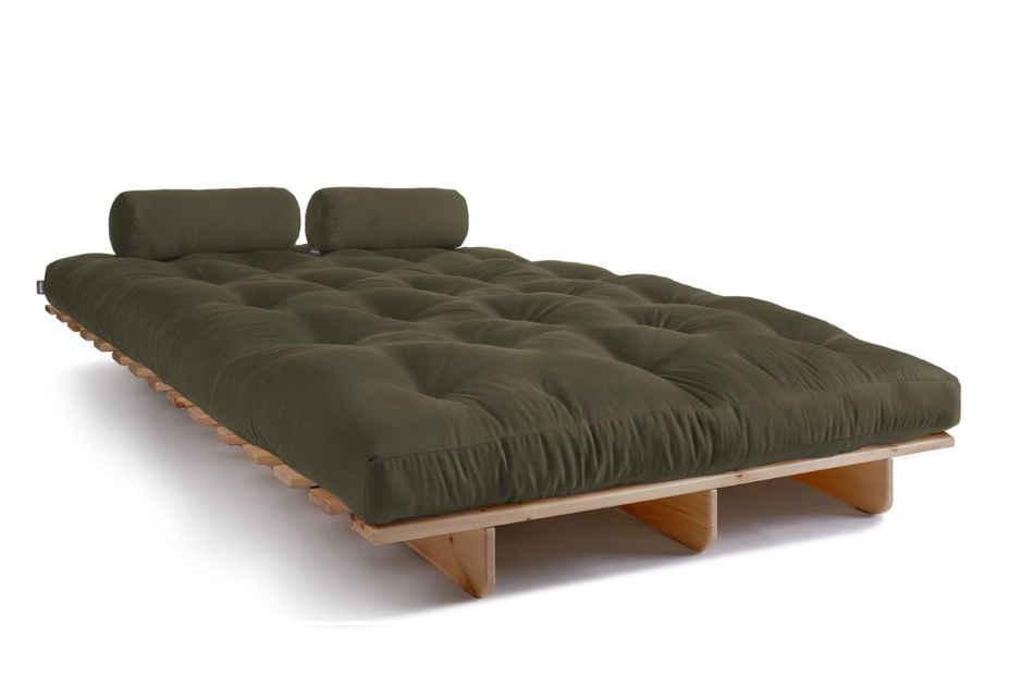 Schlafsofa 140x200 - Slim Exclusive Classic - Pascall Futon Khaki