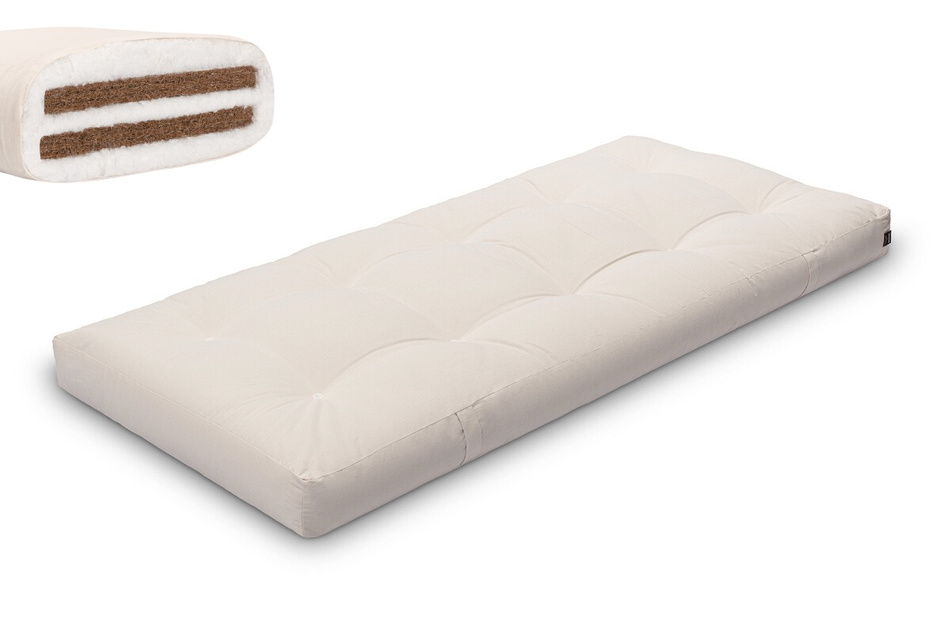 Matratze Futon 90x200 mit Kokos - Pascall Medium Duo Coco Ecru