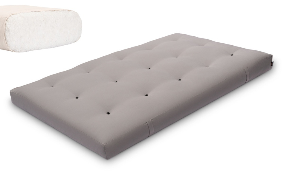 Matratze Futon 120x200 - Pascall Medium Natural Grau