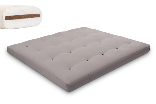 Grau \ Baumwollvlies + 3 cm Kokosschicht \ 180x200 cm