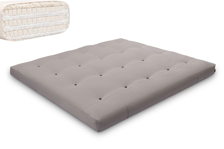 Matratze Futon 180x200 mit Latex - Pascall Comfort Trio Latex Wool Grau