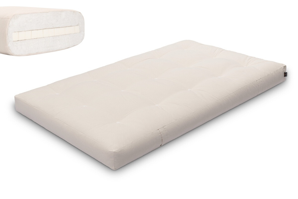 Matratze Futon 120x200 mit Latex - Pascall Medium Latex Ecru