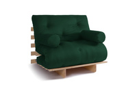 Schlafsofa 90x200 - Slim Comfort Classic - Pascall Futon Flaschengrün