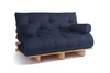 Schlafsofa 140x200 - Slim Comfort Classic - Pascall Futon Marineblau