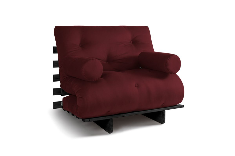 Schlafsofa 90x200 - Slim Basic Black - Pascall Futon Bordeaux