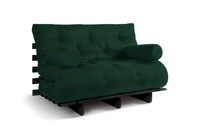 Schlafsofa 120x200 - Slim Exclusive Black - Pascall Futon Flaschengrün