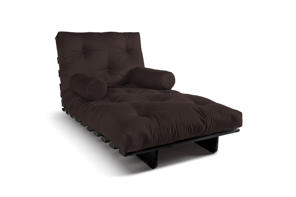 Schlafsofa 90x200 - Slim Exclusive Black - Pascall Futon Braun