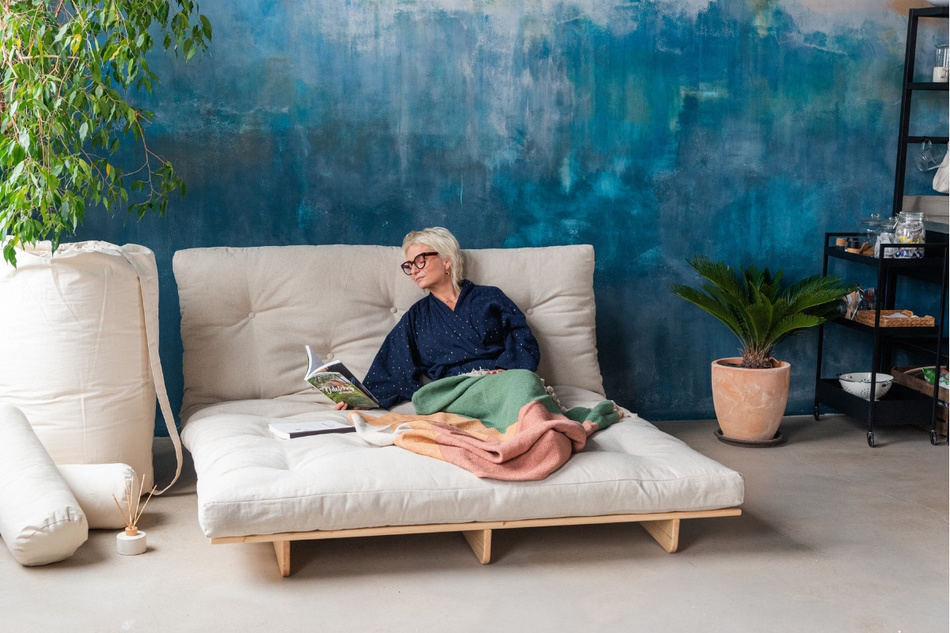 Schlafsofa 90x200 - Slim Basic Classic - Pascall Futon Ecru