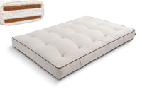 Matratze Futon 120x200 mit Wolle, Latex und Kokos - Pascall Comfort Wool Hard Kedro Leinen