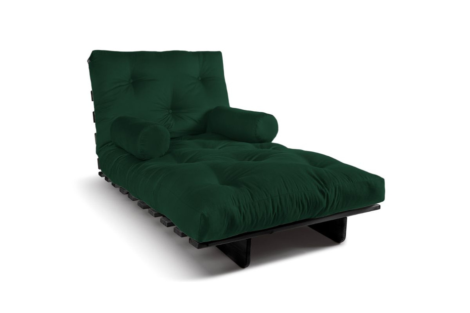 Schlafsofa 90x200 - Slim Basic Black - Pascall Futon Flaschengrün