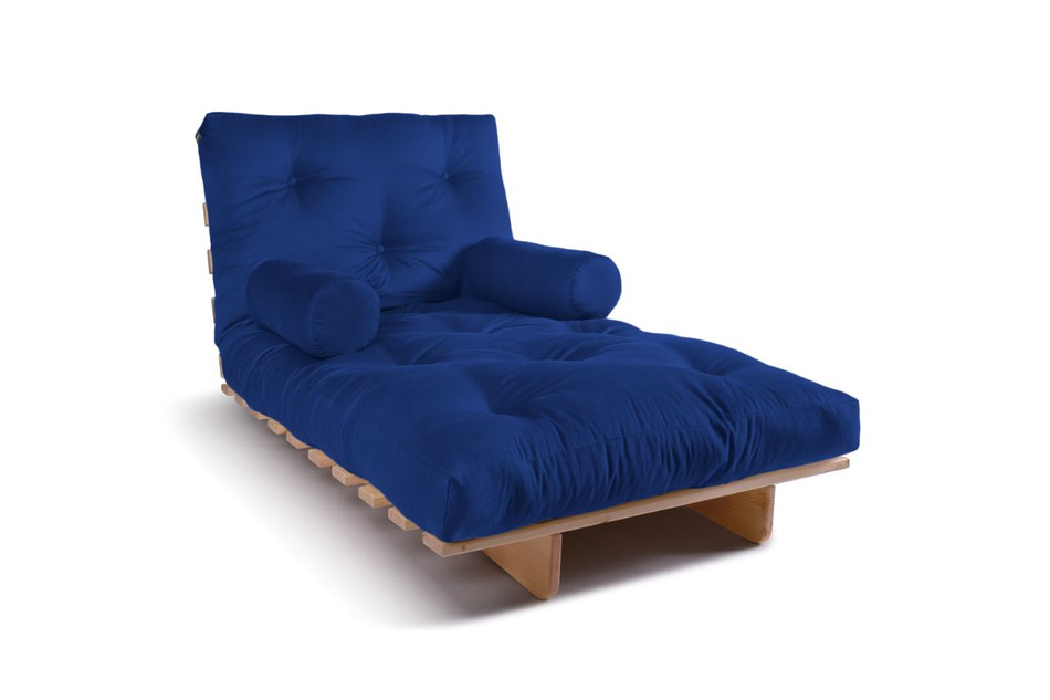 Schlafsofa 90x200 - Slim Comfort Classic - Pascall Futon Blau