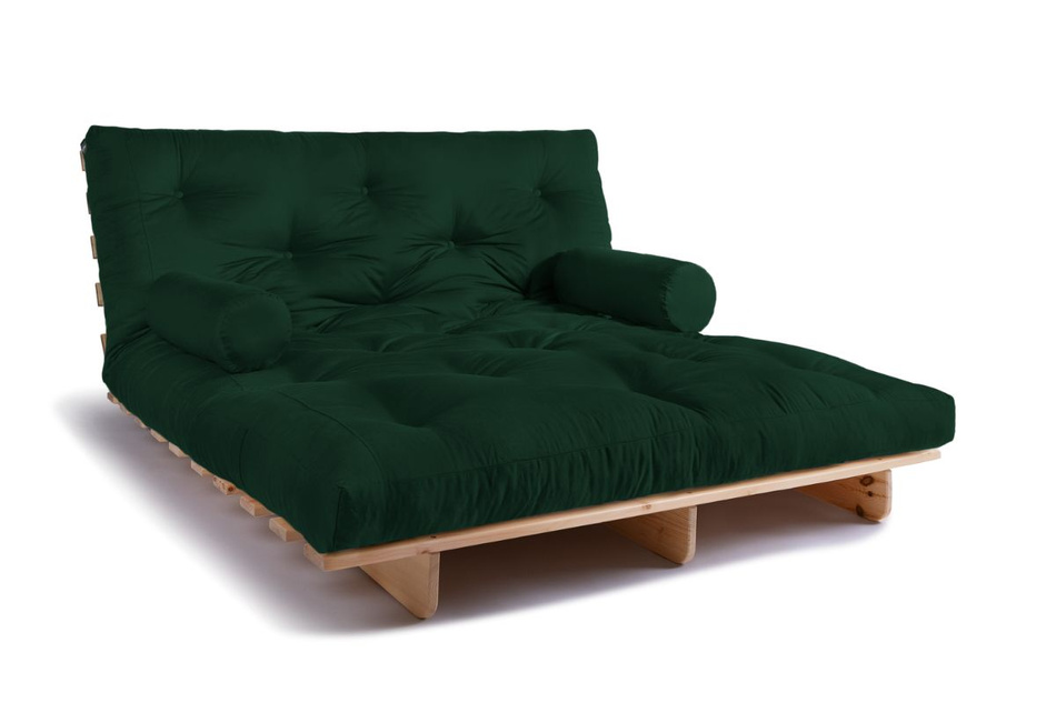 Schlafsofa 160x200 - Slim Comfort Classic - Pascall Futon Flaschengrün