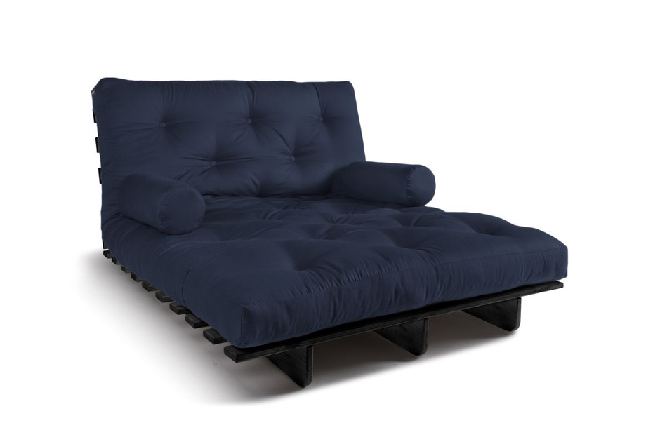 Schlafsofa 120x200 - Slim Exclusive Black - Pascall Futon Marineblau