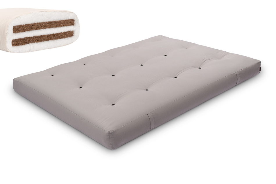 Matratze Futon 160x200 mit Kokos - Pascall Medium Duo Coco Grau