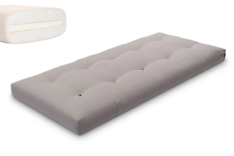 Matratze Futon 90x200 mit Latex - Pascall Medium Latex Grau