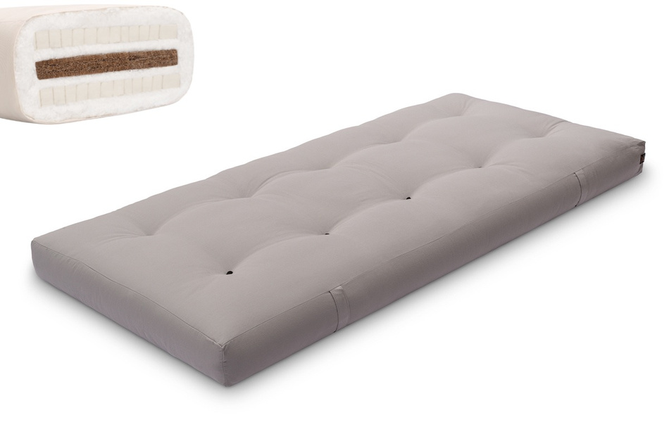 Matratze Futon 90x200 mit Latex-Kokos - Pascall Comfort Relax Grau