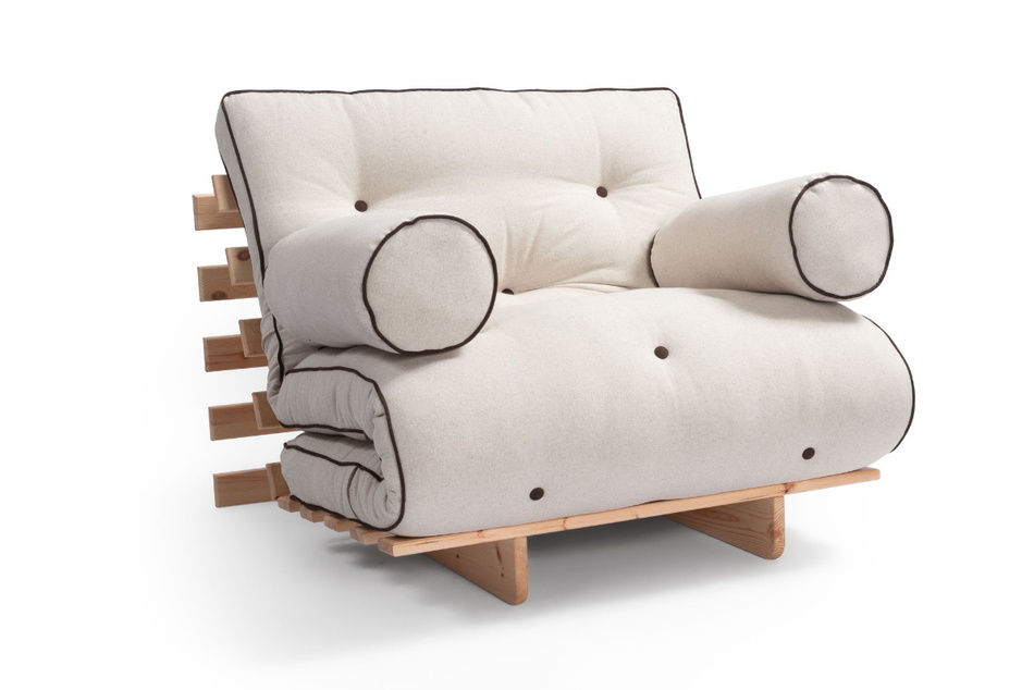 Schlafsofa 90x200 - Slim Comfort Kedro Classic - Pascall Futon Leinen