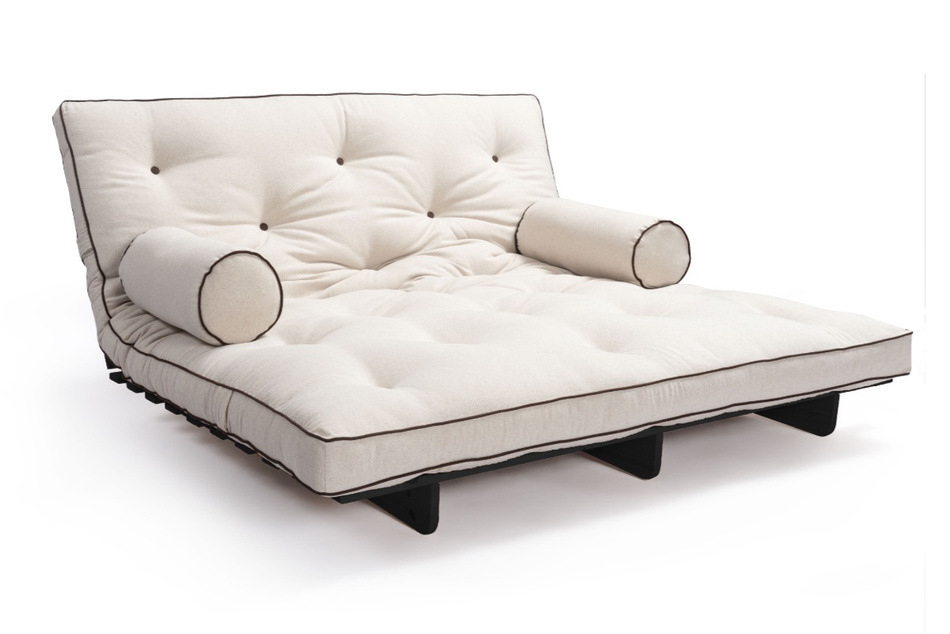 Schlafsofa 160x200 - Slim Comfort Kedro Black - Pascall Futon Leinen