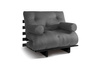 Schlafsofa 90x200 - Slim Comfort Black - Pascall Futon Grau