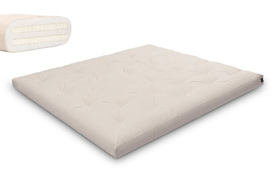 Matratze Futon 180x200 mit Latex - Pascall Slim Duo Latex Ecru