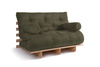Schlafsofa 120x200 - Slim Exclusive Classic - Pascall Futon Khaki