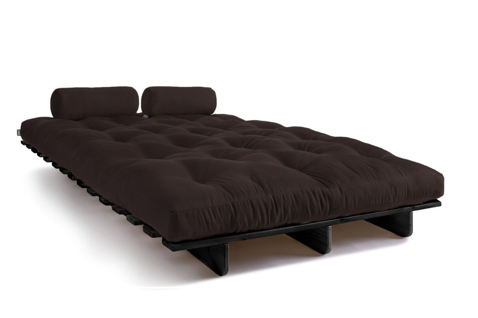 Schlafsofa 140x200 - Slim Basic Black - Pascall Futon Braun
