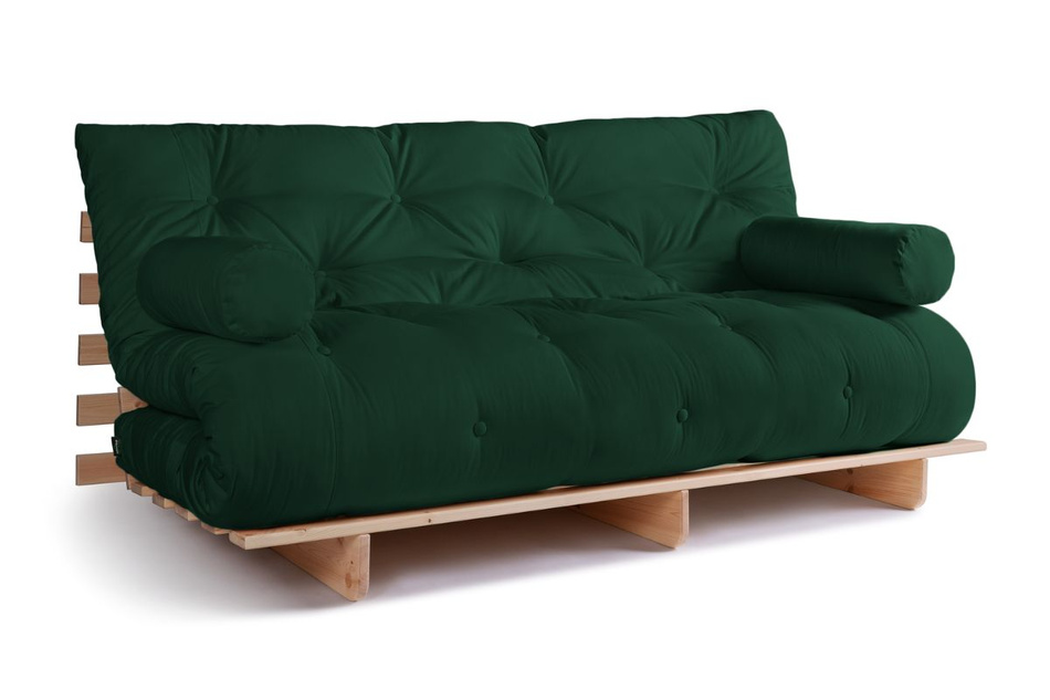 Schlafsofa 180x200 - Slim Basic Classic - Pascall Futon Flaschengrün