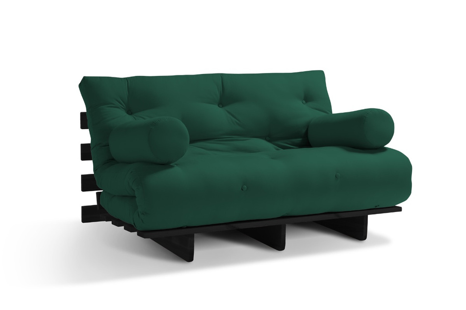 Schlafsofa 120x200 - Slim Basic Black - Pascall Futon Flaschengrün