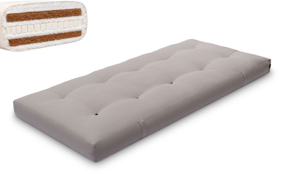 Matratze Futon 90x200 mit Latex-Kokos - Pascall Comfort Relax Hard Grau