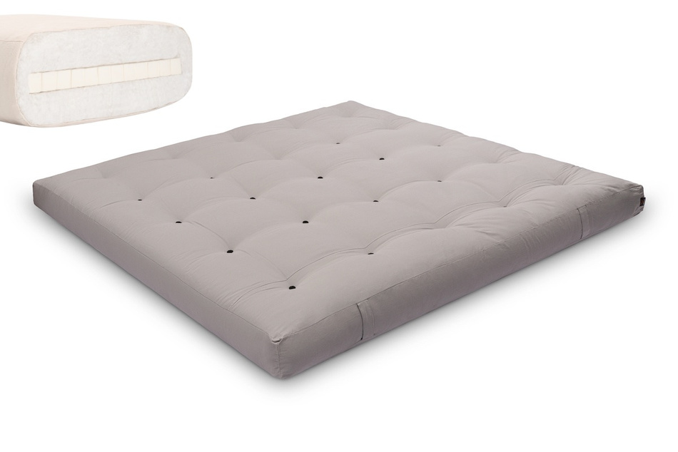 Matratze Futon 200x200 mit Latex - Pascall Medium Latex Grau