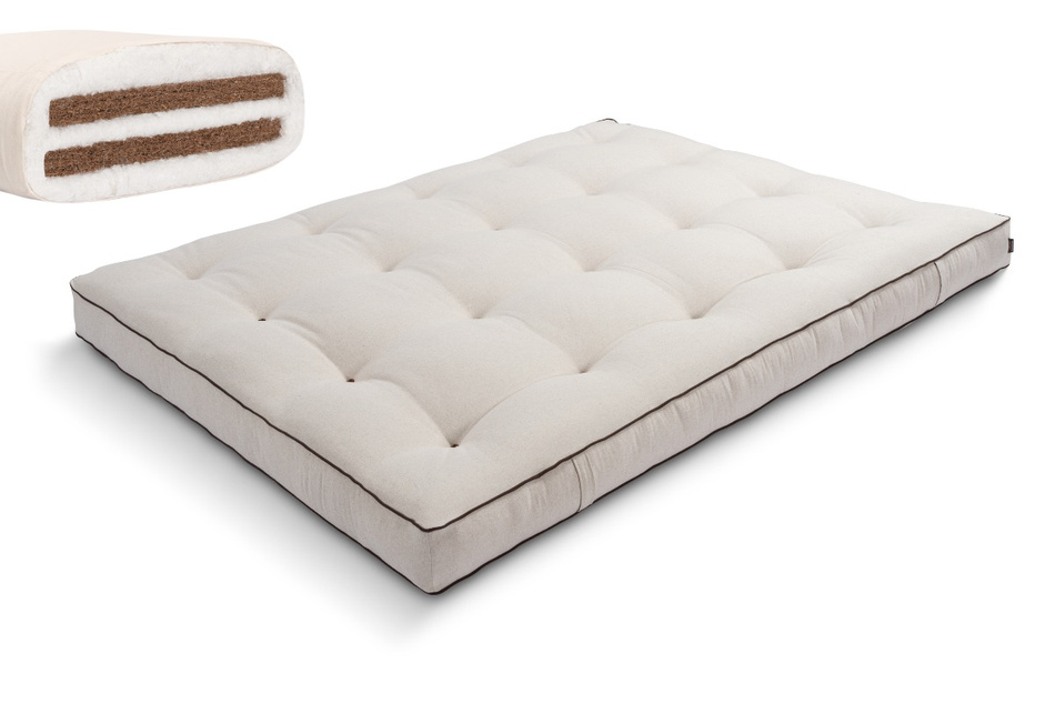 Matratze Futon 200x200 mit Kokos - Pascall Medium Duo Coco Kedro Leinen