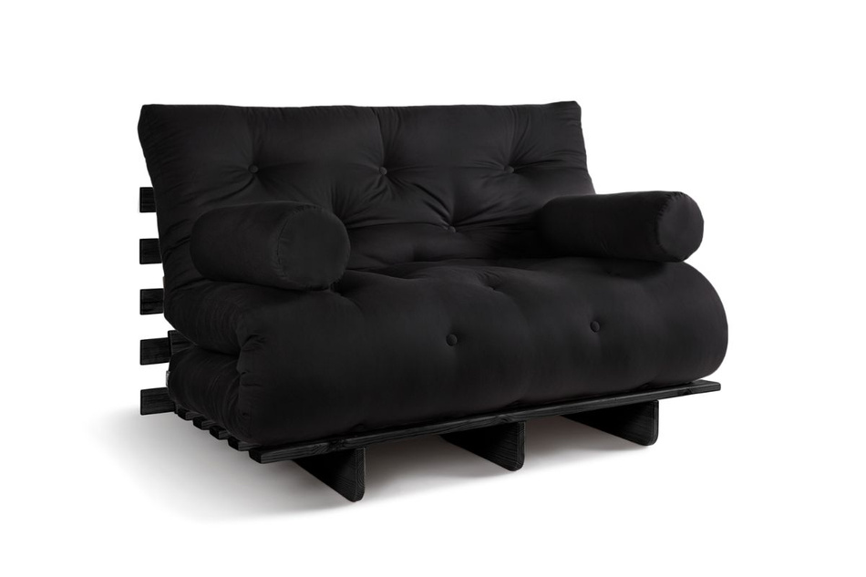 Schlafsofa 120x200 - Slim Basic Black - Pascall Futon Schwarz