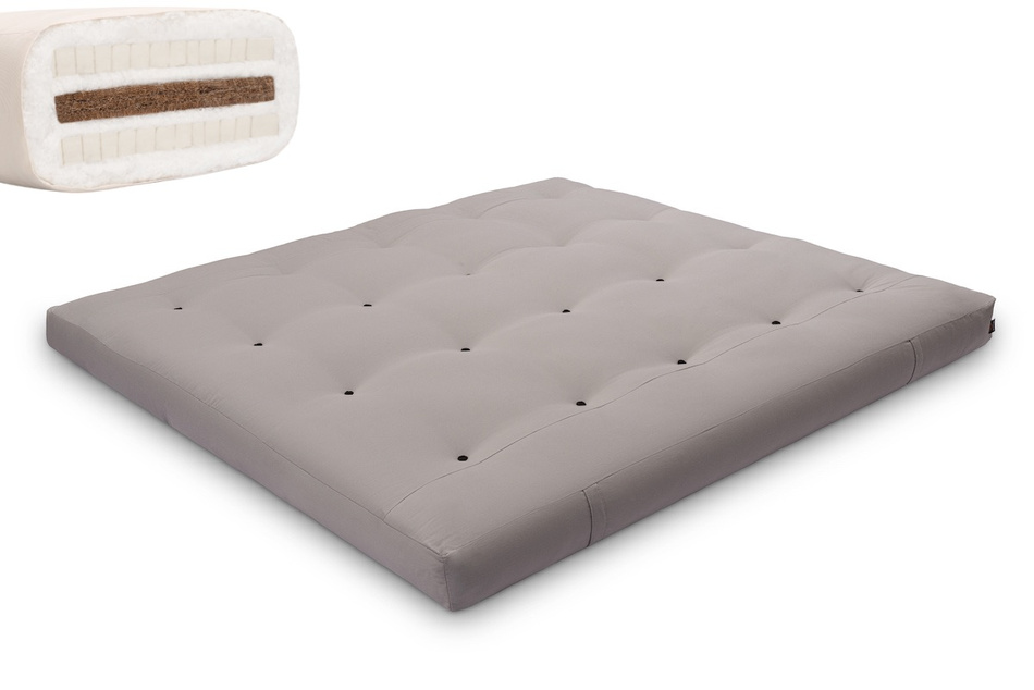 Matratze Futon 180x200 mit Latex-Kokos - Pascall Comfort Relax Grau