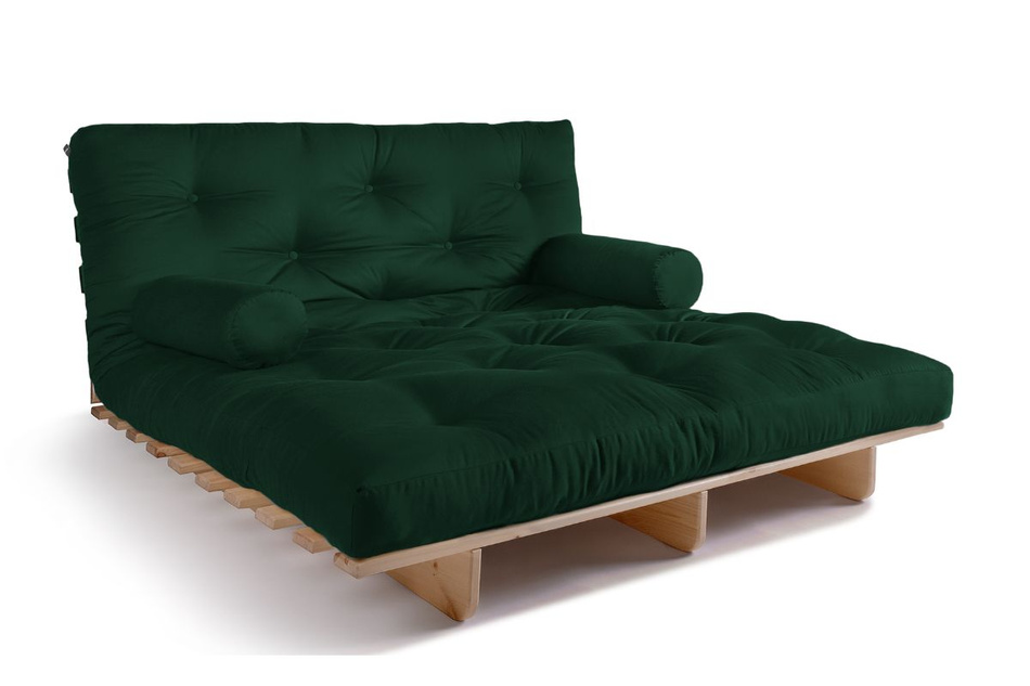 Schlafsofa 140x200 - Slim Comfort Classic - Pascall Futon Flaschengrün