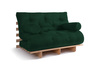Schlafsofa 120x200 - Slim Exclusive Classic - Pascall Futon Flaschengrün