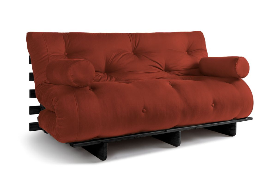 Schlafsofa 160x200 - Slim Exclusive Black - Pascall Futon Ziegelstein