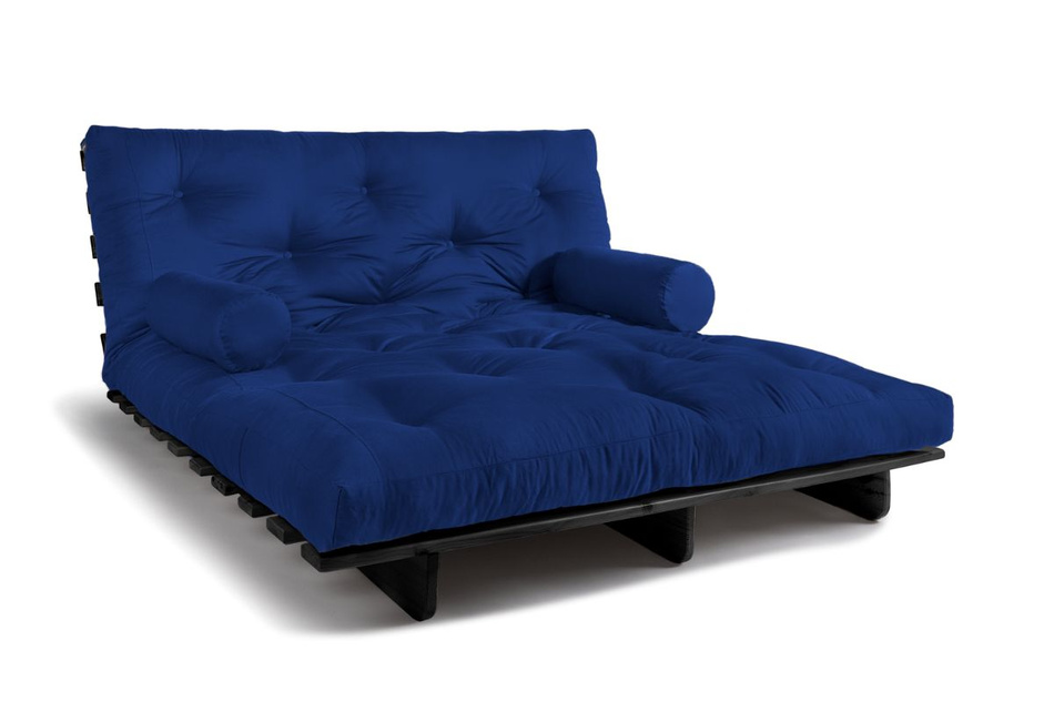 Schlafsofa 160x200 - Slim Basic Black - Pascall Futon Blau
