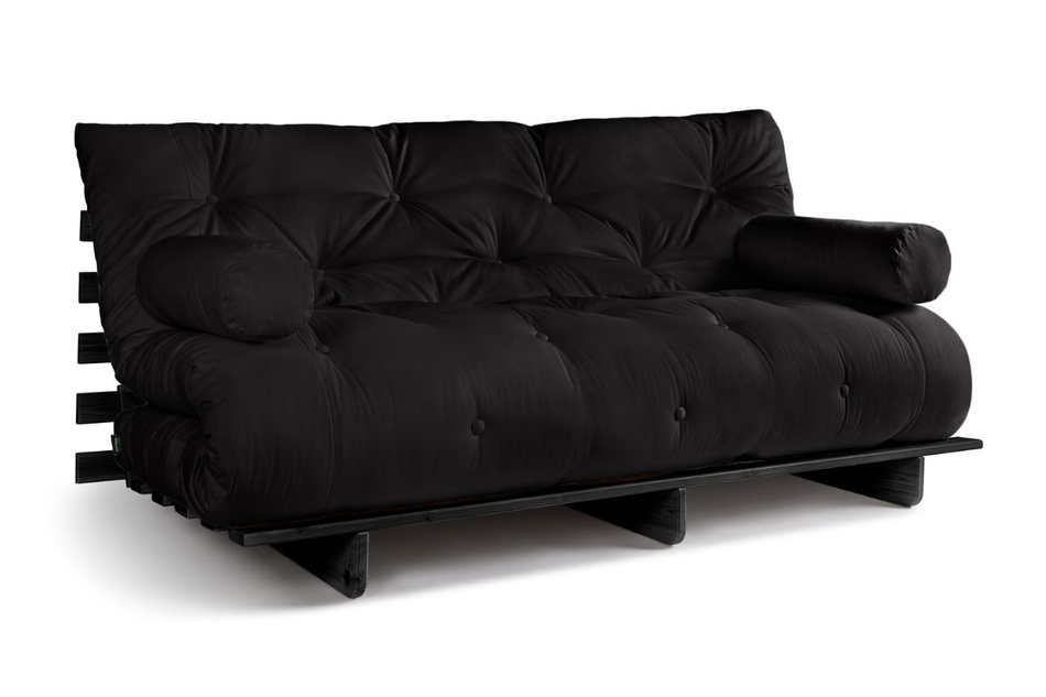 Schlafsofa 180x200 - Slim Comfort Black - Pascall Futon Schwarz