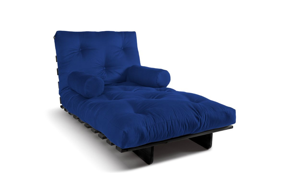 Schlafsofa 90x200 - Slim Exclusive Black - Pascall Futon Blau