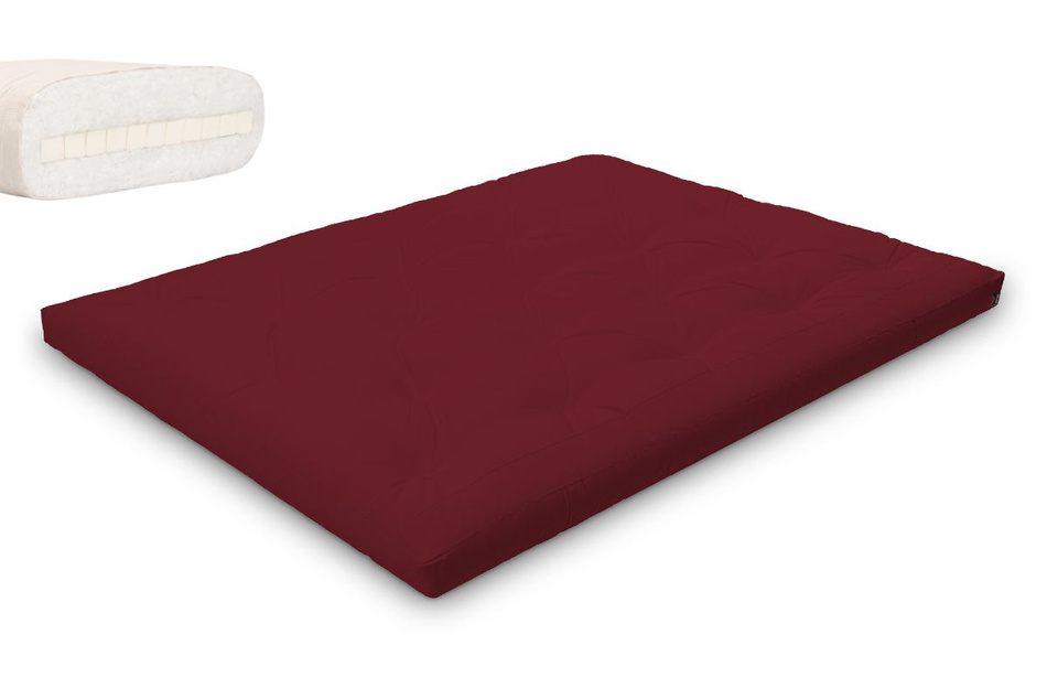 Matratze Futon 160x200 mit Latex - Pascall Slim Latex Bordeaux