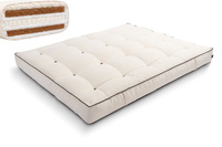 Matratze Futon 180x200 mit Wolle, Latex und Kokos - Pascall Comfort Wool Hard Kedro Ecru