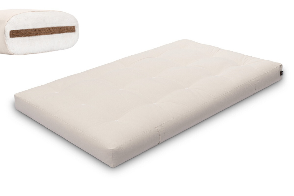 Matratze Futon 120x200 mit Kokos - Pascall Medium Coco Ecru